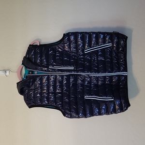 Noize Men's Gavyn Blue Aqua Hooded Puffer Vest 2 Pockets in Front 1 Inside Large